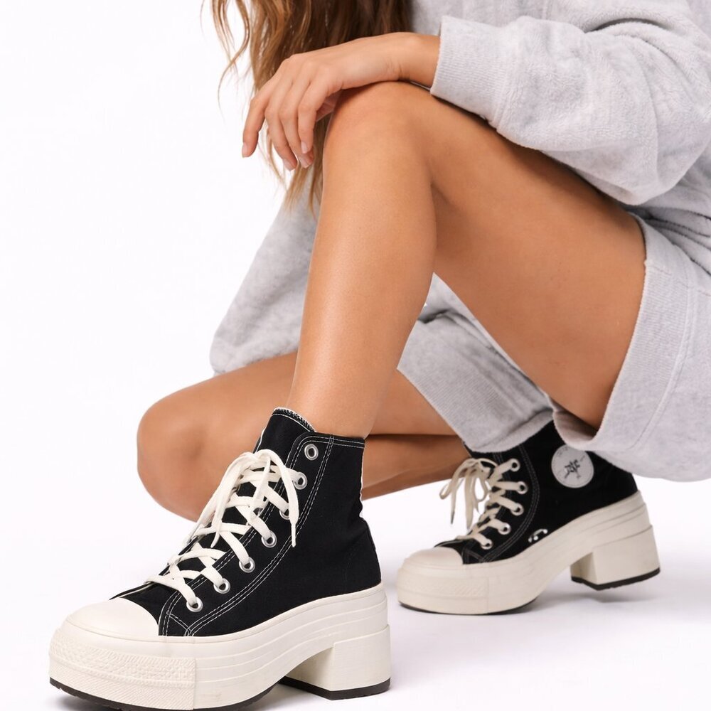 Converse Black Chuck 70 De Luxe Heels – Like New, Never Worn Size 6.5